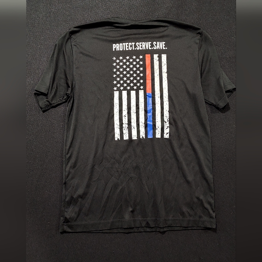 Mission BBQ (VA) Employee T-Shirt Black Short Sleeves M "Protect. Serve. Save." - Picture 4 of 9
